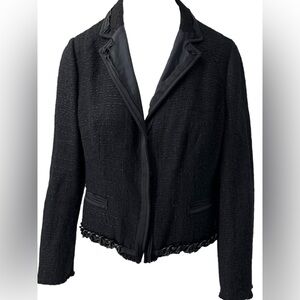 Prada - Black Tweed Chain Embellished Jacket Sz 42